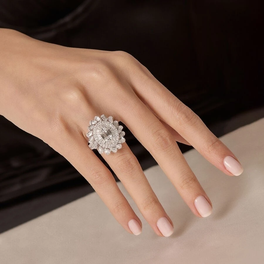 2.13 Karat Pırlanta Baget Yüzük - 3