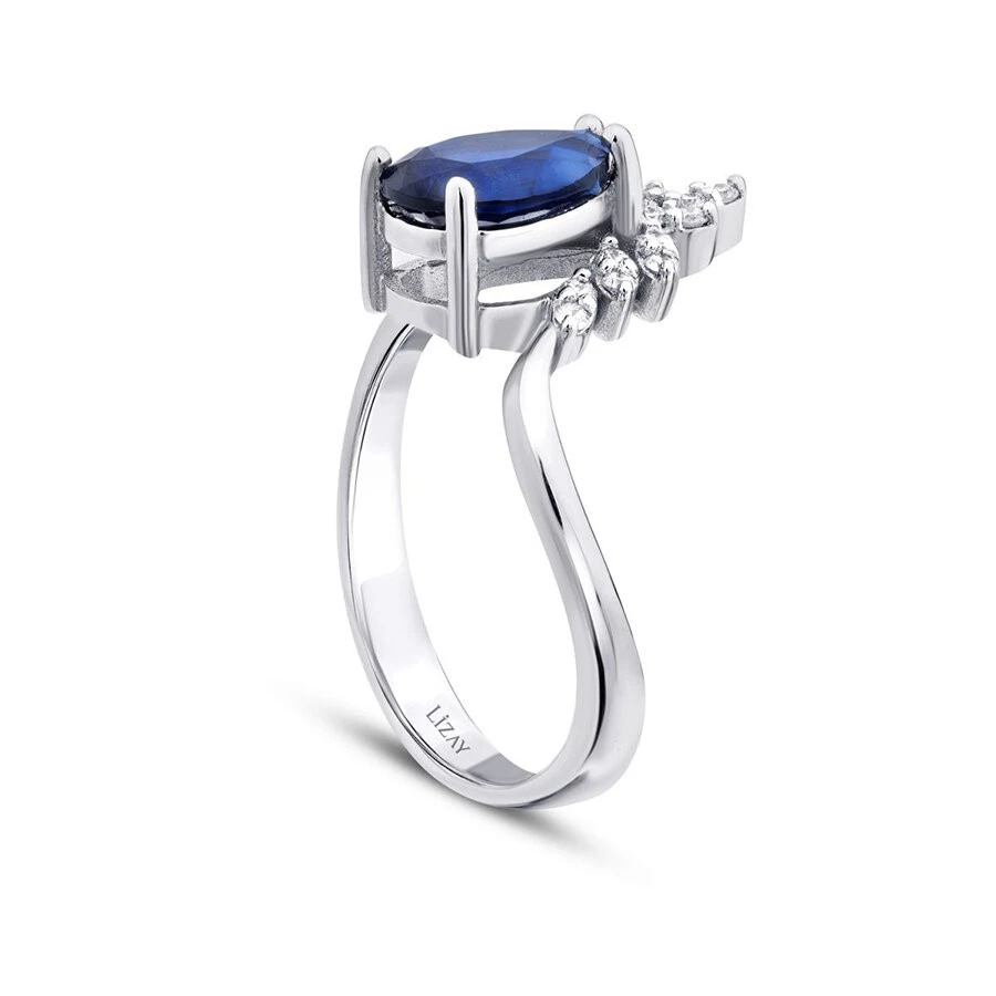 2.19 Karat Pırlanta Safir Yüzük - 2