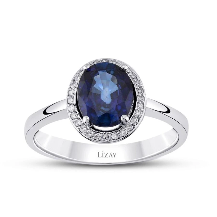 2.42 Karat Pırlanta Safir Yüzük - 1