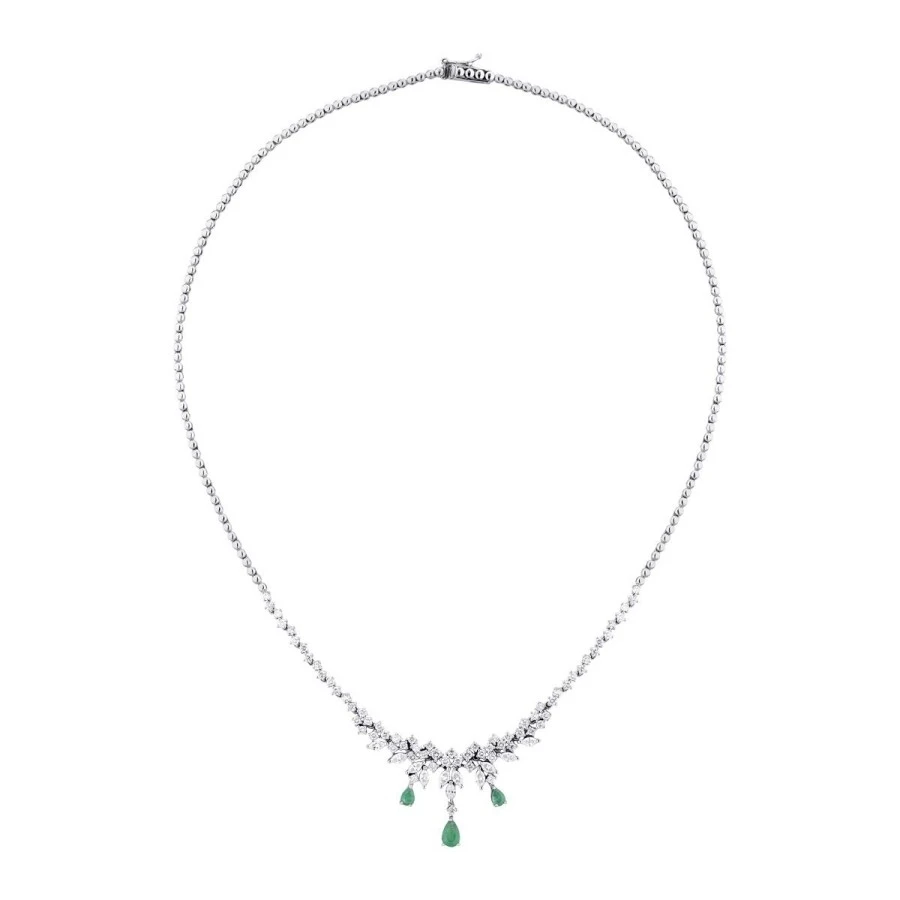 2.89 Karat Pırlanta Zümrüt Gerdanlık - 1