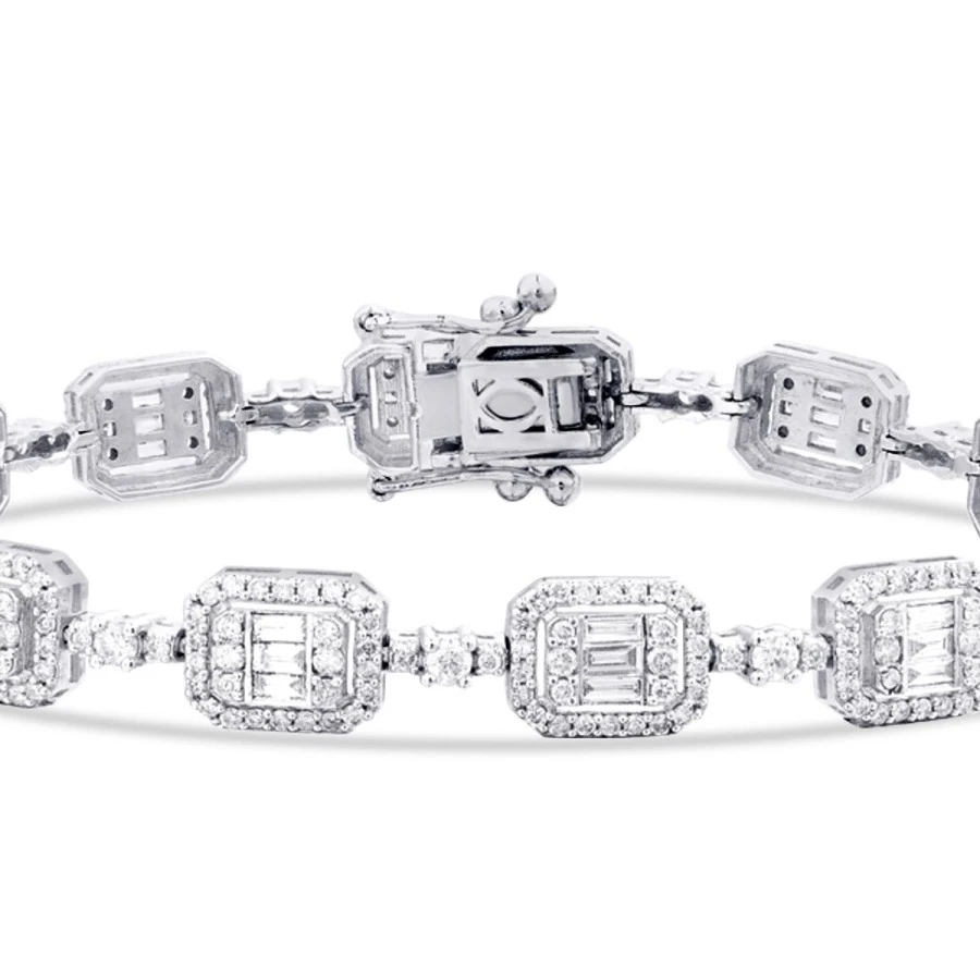 2.94 Karat Pırlanta Baget Bileklik - 2