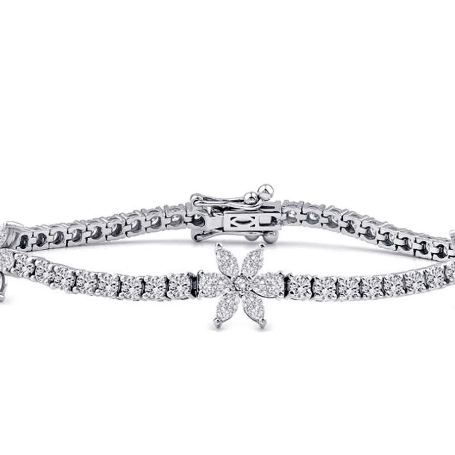 3.69 Karat Pırlanta Çiçek Trend Bileklik - 2