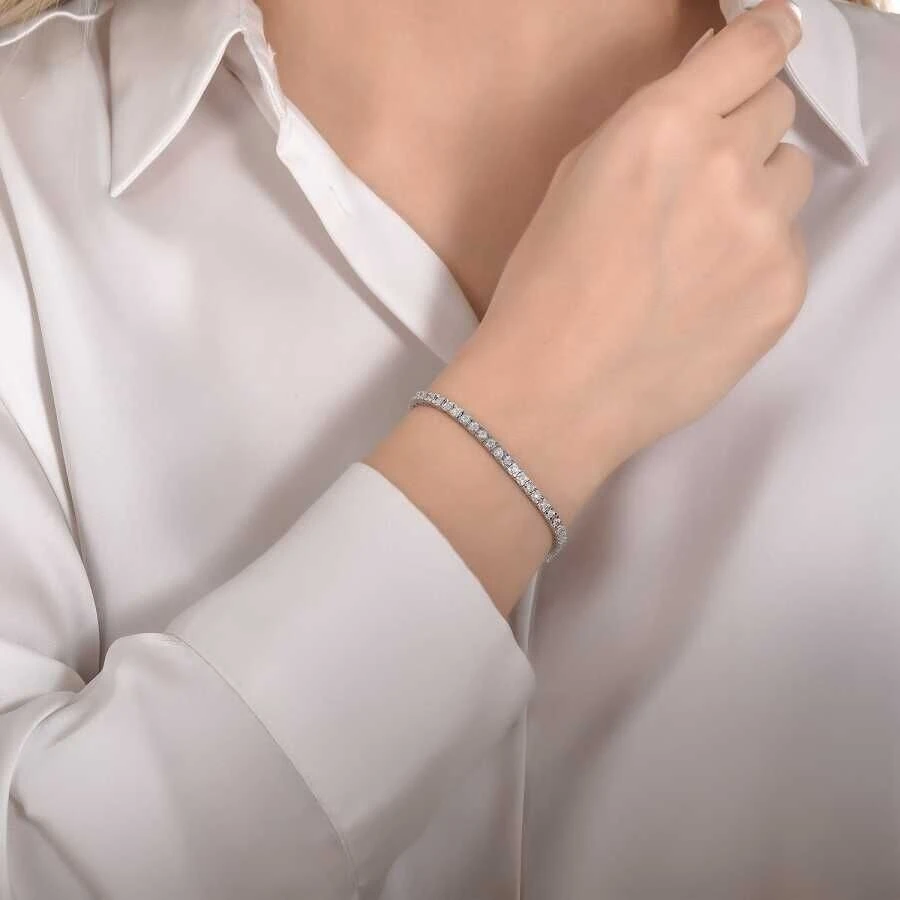 3.89 Karat Pırlanta Su Yolu Bileklik - 5