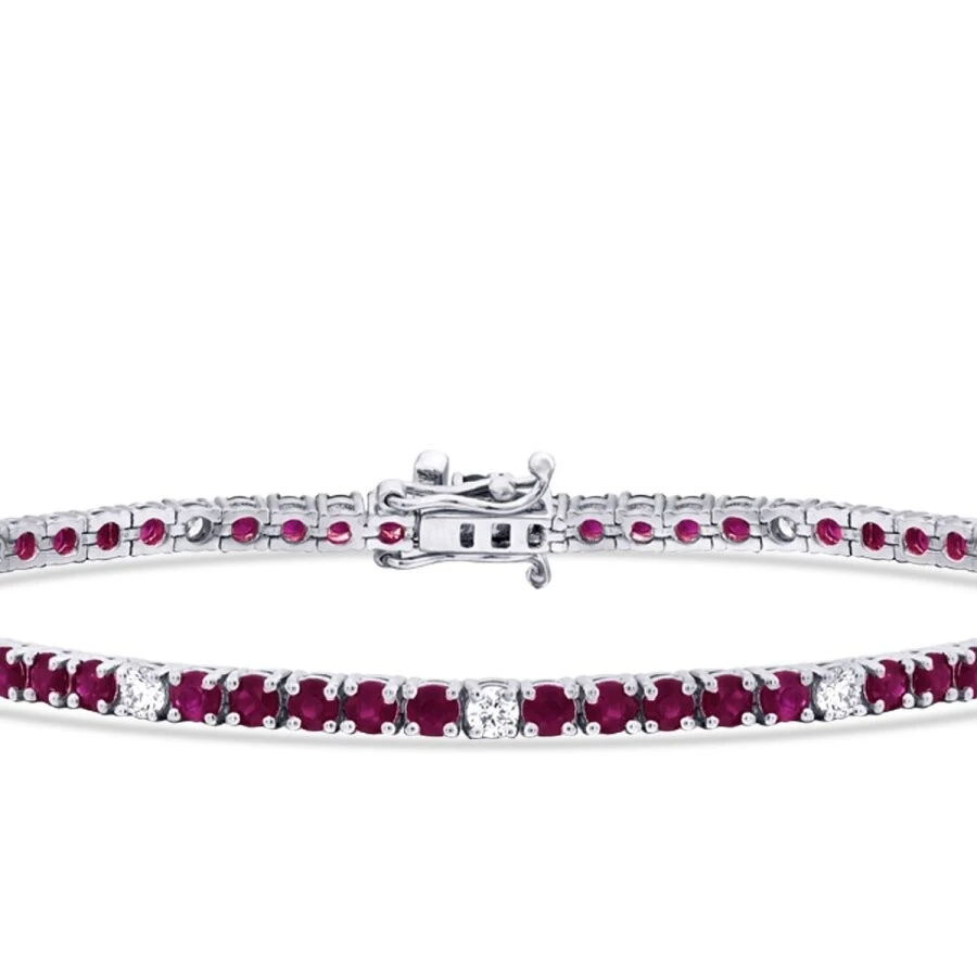 3.92 Karat Pırlanta Yakut Bileklik - 2