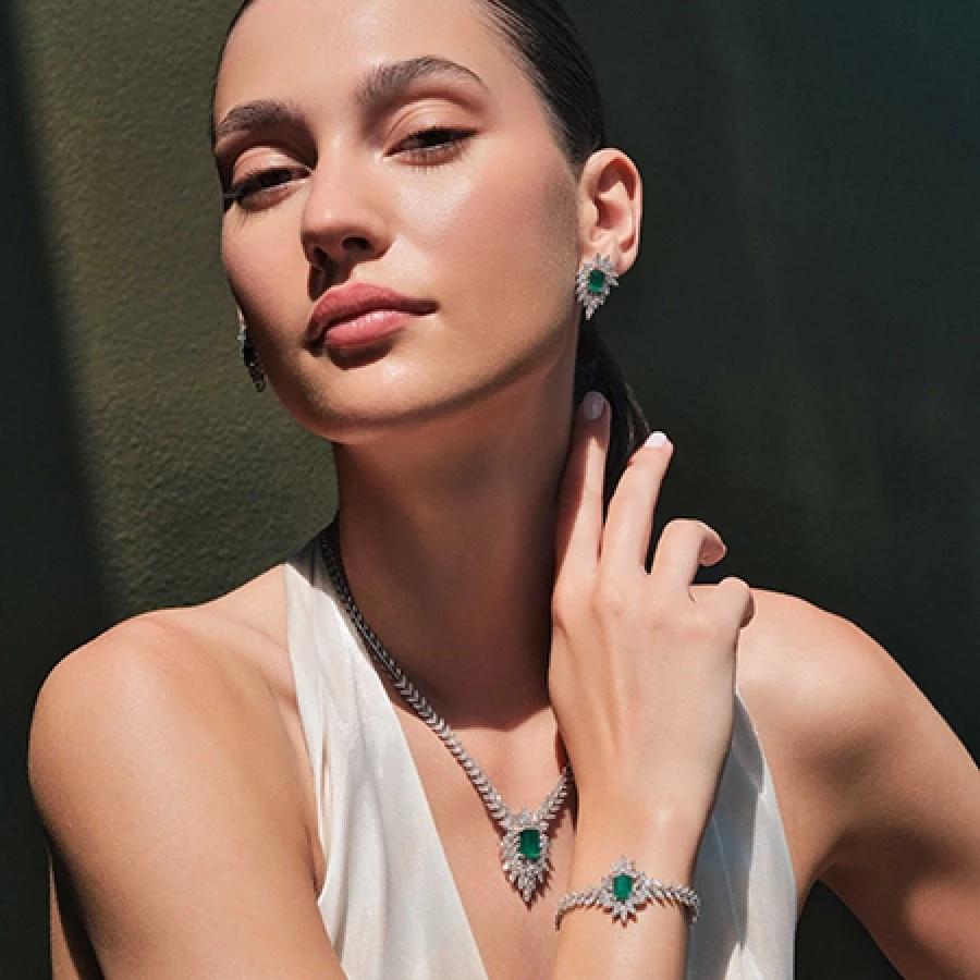 4.73 Karat Pırlanta Zümrüt Bileklik - 3