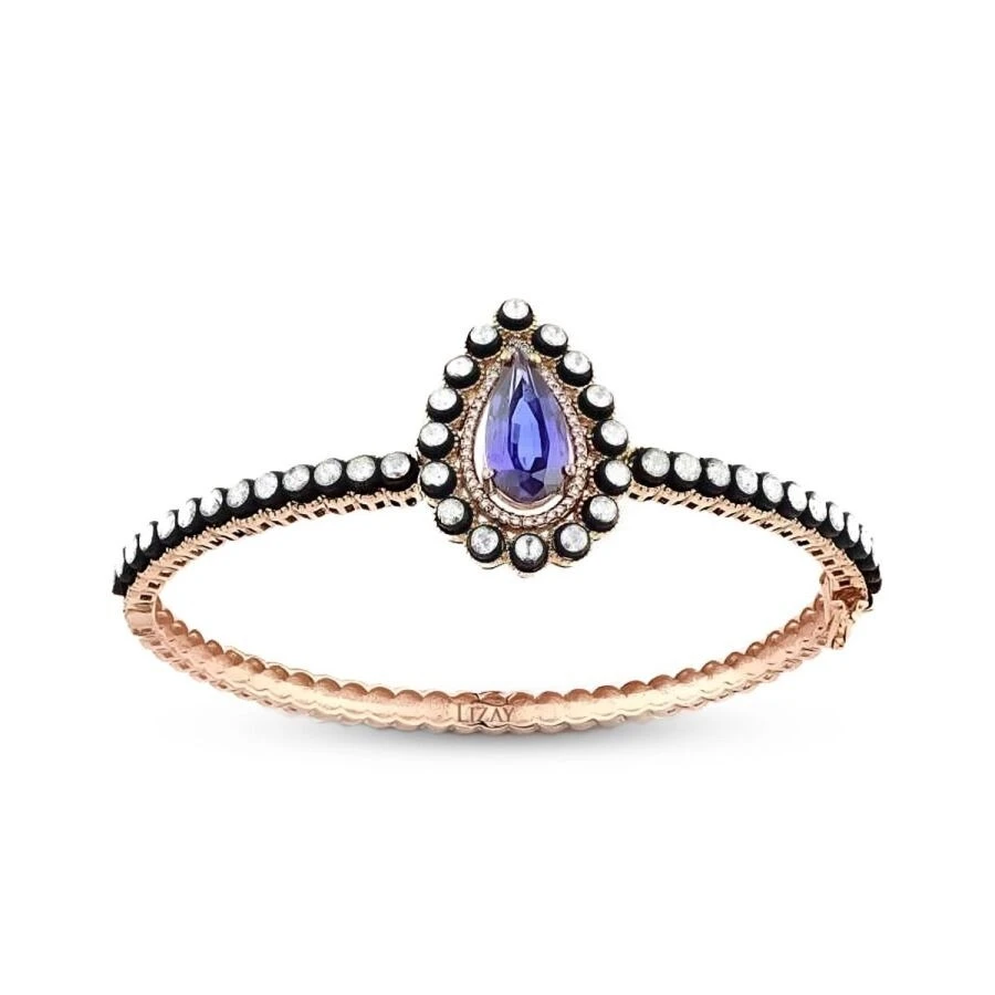 5.12 Karat Elmas Safir Kelepçe - 1