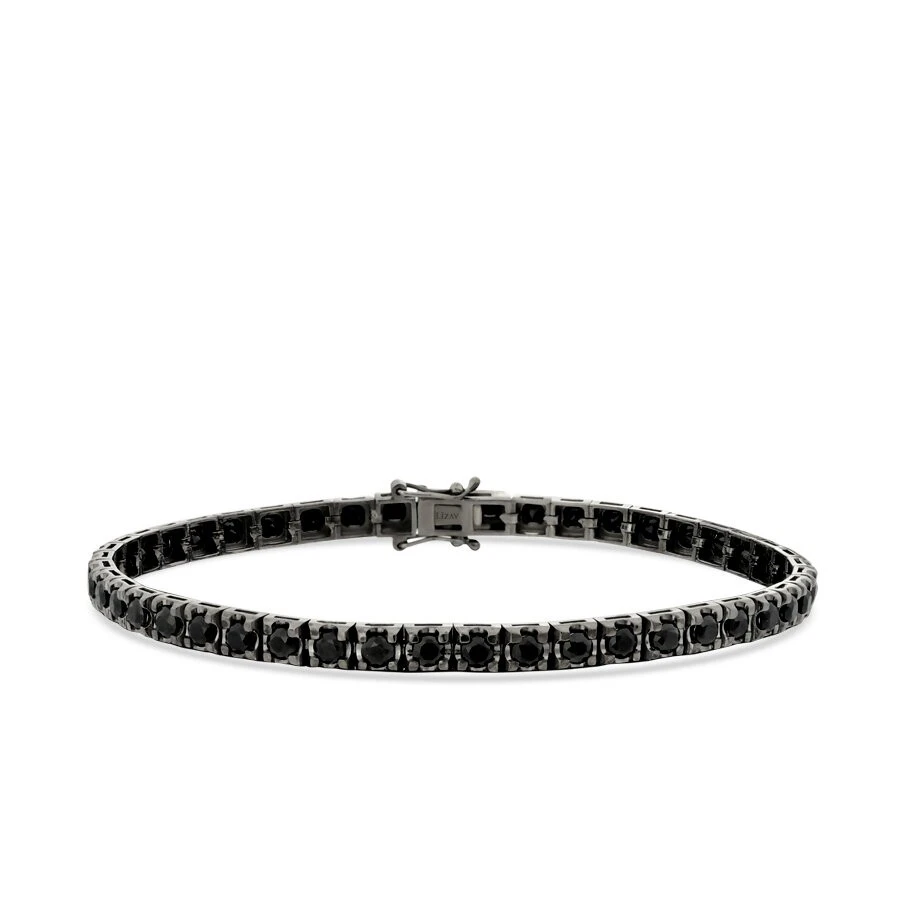 5.94 Karat Siyah Taşlı Erkek Su Yolu Bileklik - 1