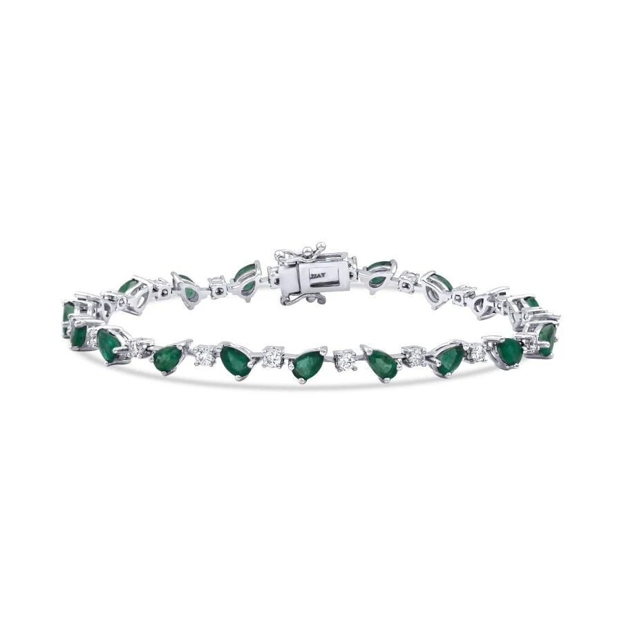 6.03 Karat Pırlanta Zümrüt Bileklik - 1