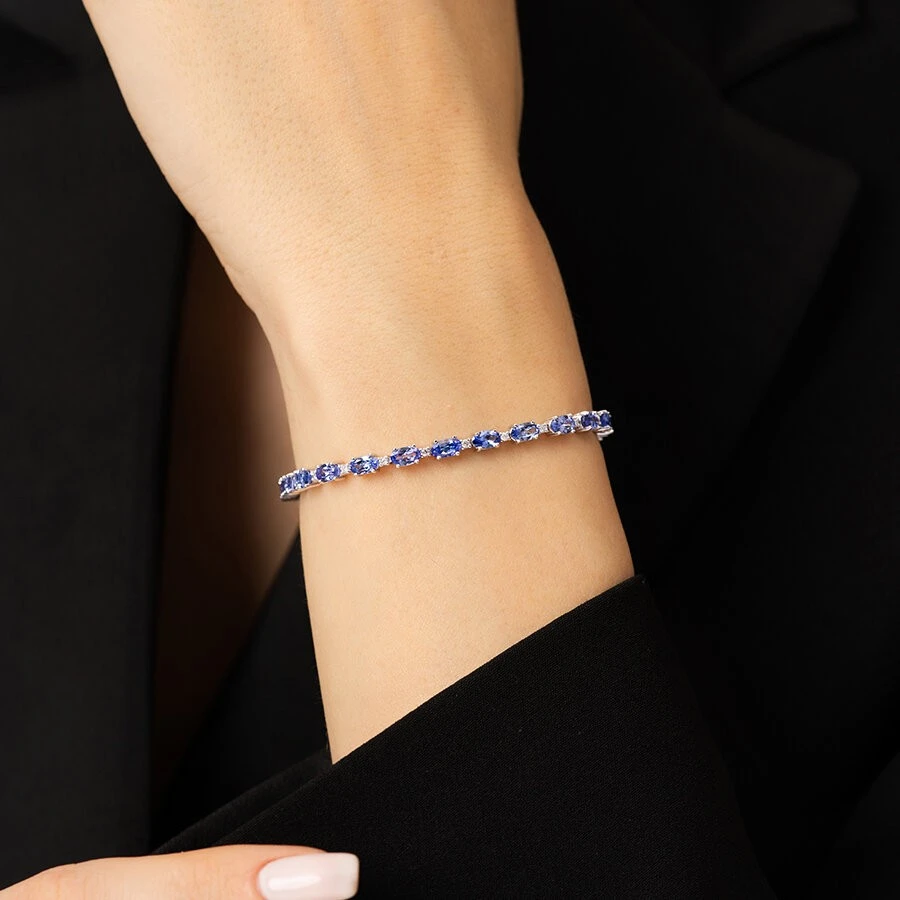 6.73 Karat Pırlanta Tanzanit Bileklik - 3