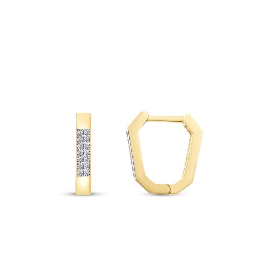 Altın Asimetrik Taşlı Küpe - 1