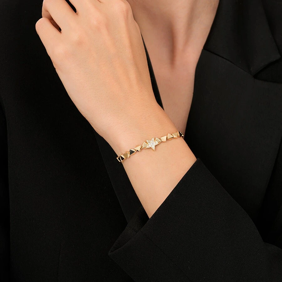 Altın Asimetrik Yıldız Bileklik - 3
