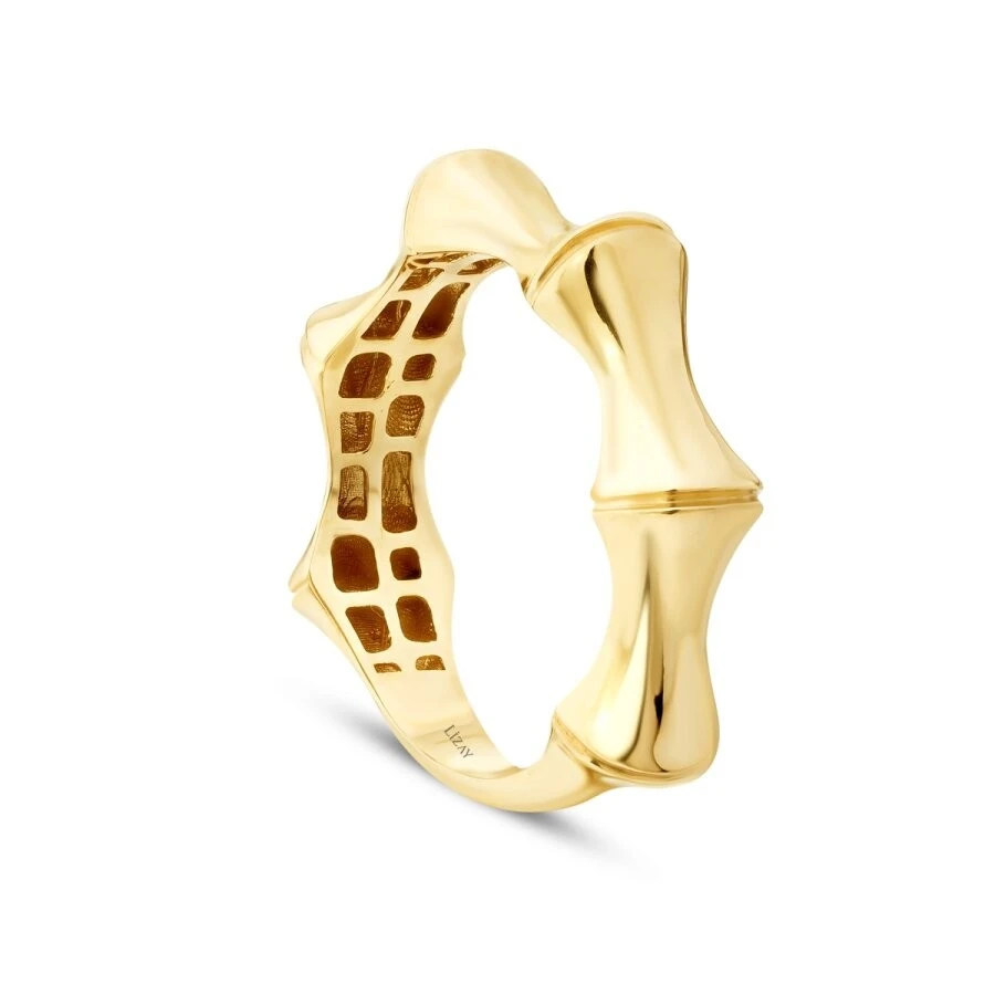 Altın Bambu Desenli Yüzük - 3