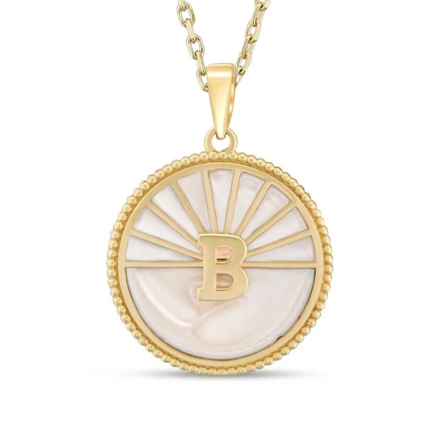 Altın Beyaz Mineli Harf Kolye - 2