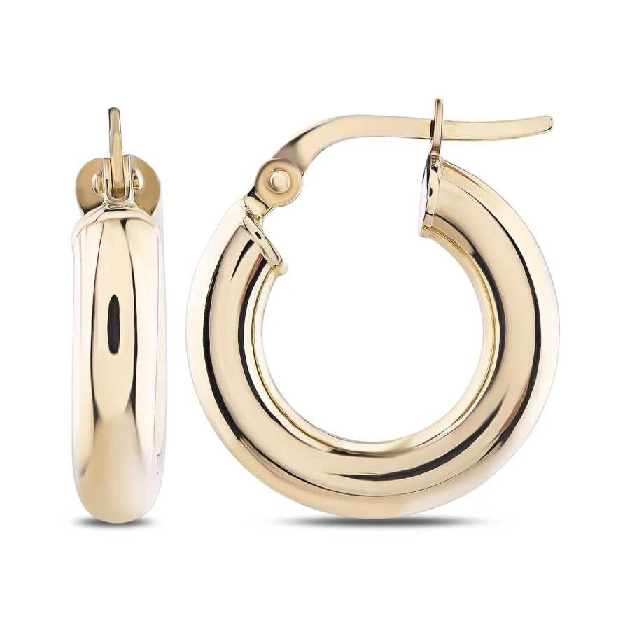 Altın Bombeli Halka Küpe - 1