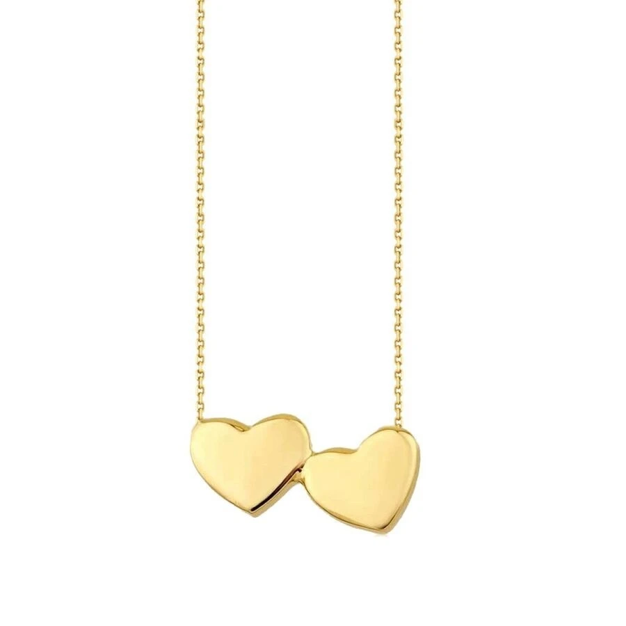 Altın Çift Kalp Kolye - 1