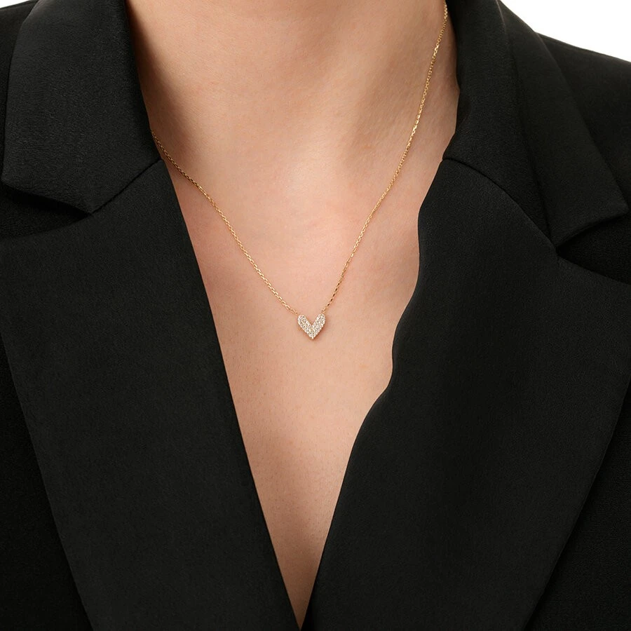 Altın Çift Taraflı Kalp Kolye - 6