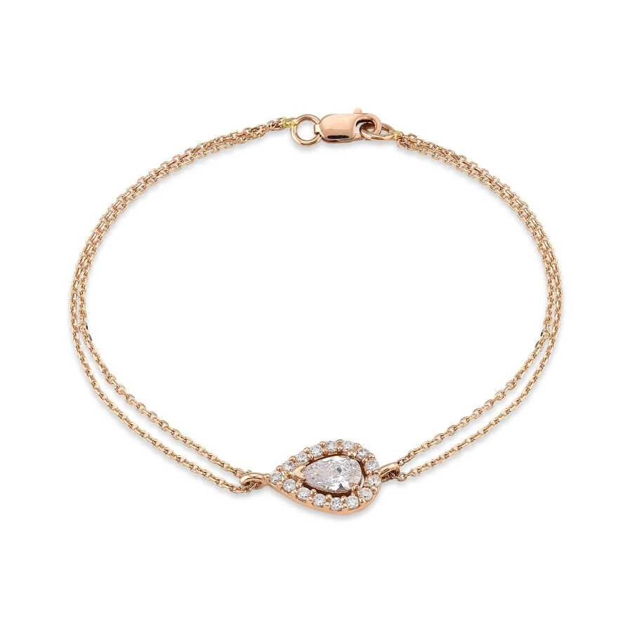 Altın Çift Zincir Damla Bileklik - 1