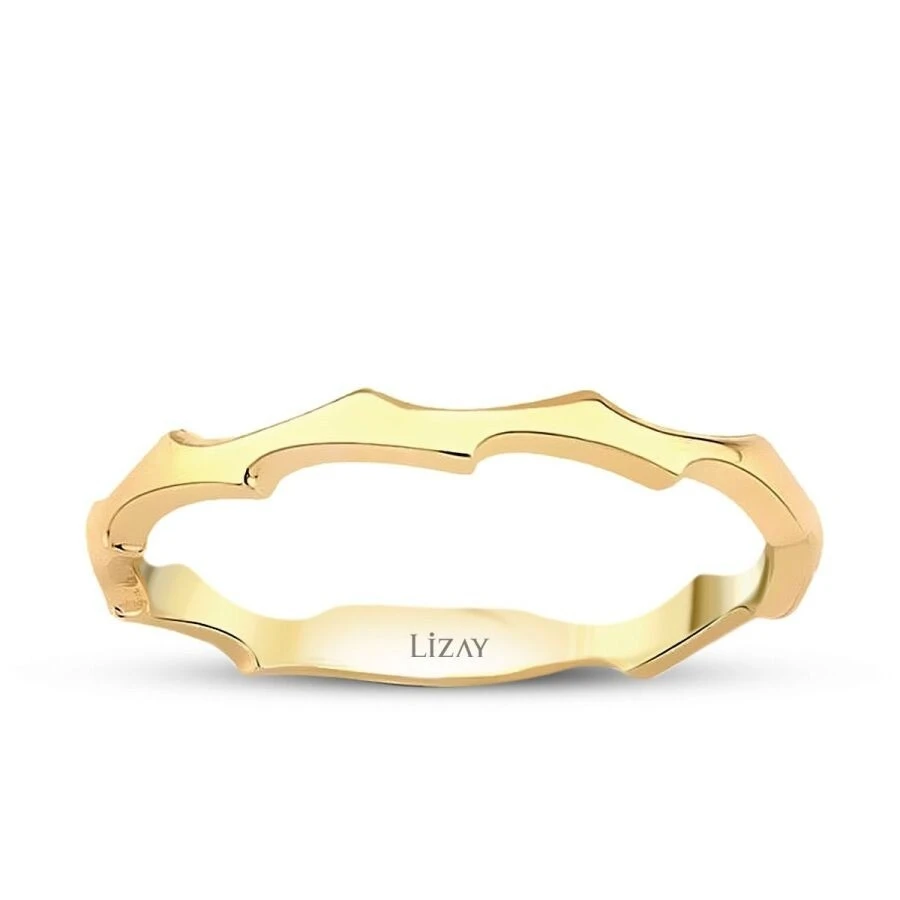 Altın Dalga Desenli Yüzük - 1