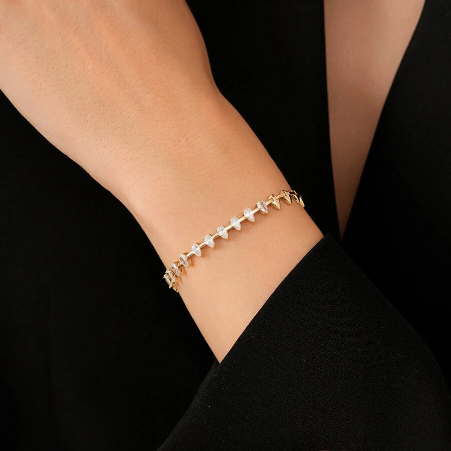 Altın Damla Taşlı Bileklik - 3