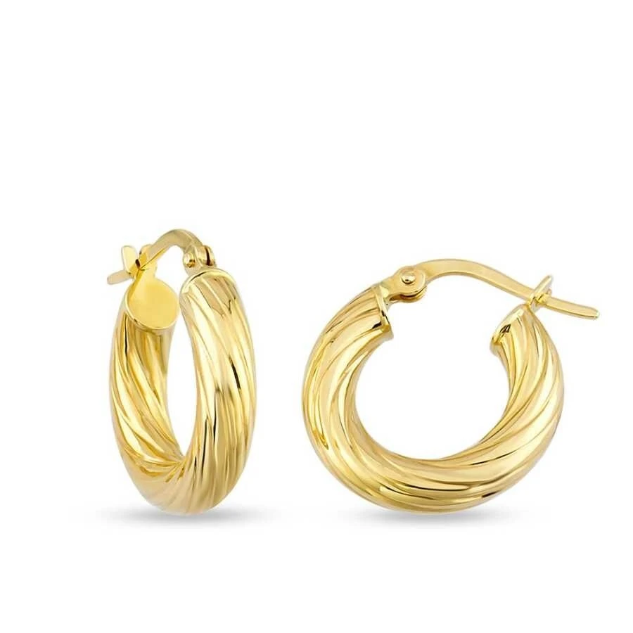 Altın Desen Halkalı Küpe - 1