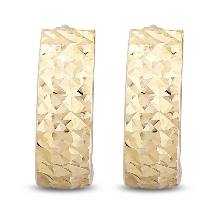 Altın Desenli Halka Küpe - 2