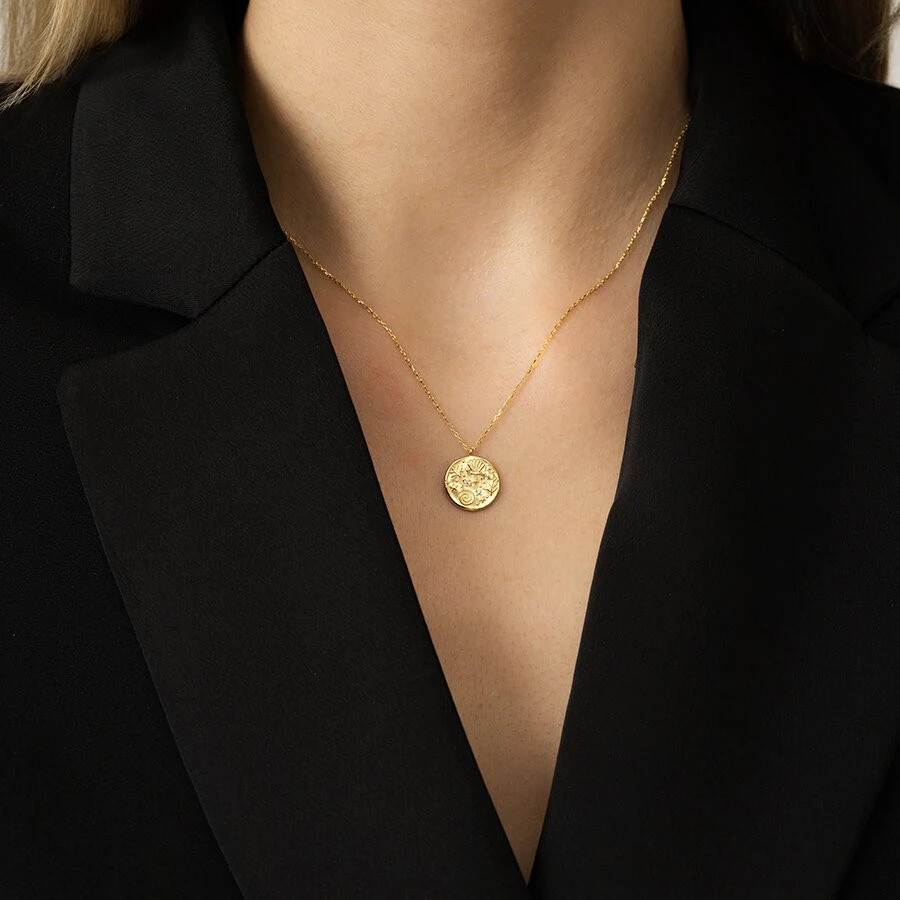 Altın Desenli Kolye - 3