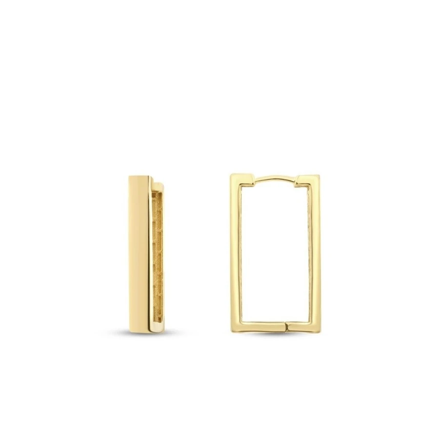 Altın Dikdörtgen Küpe - 1