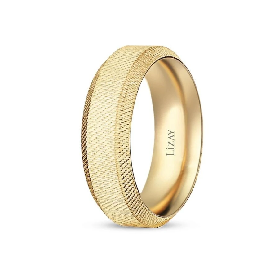 Altın Dokulu Bombeli Alyans - 2