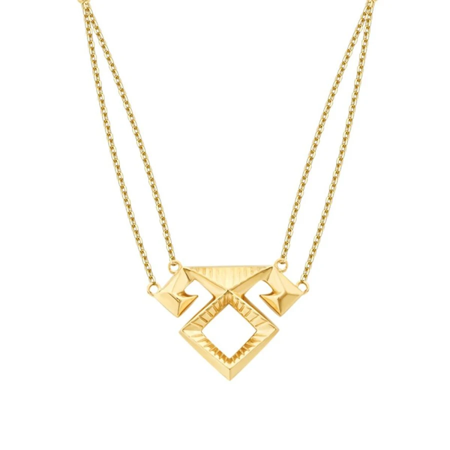 Altın Elibelinde Motifli Kolye - 2