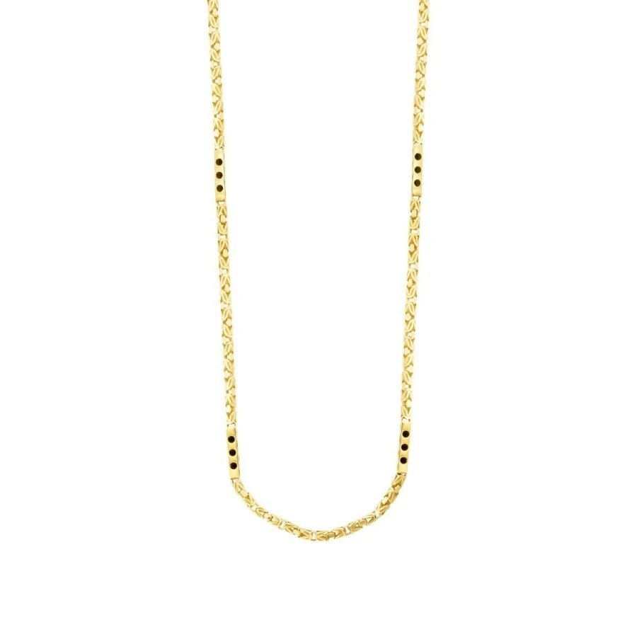 Altın Erkek Siyah Motifli Kral Zincir - 1