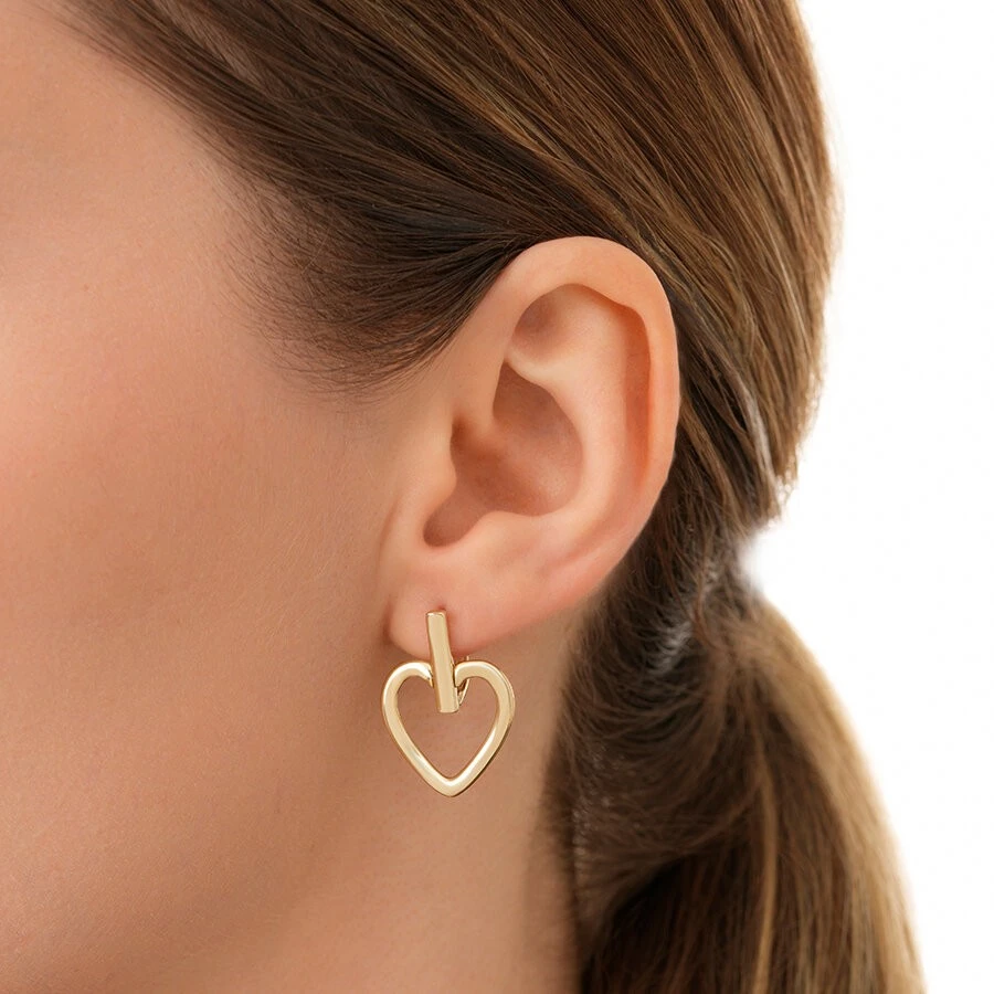 Altın Kalp Şekilli Küpe - 3