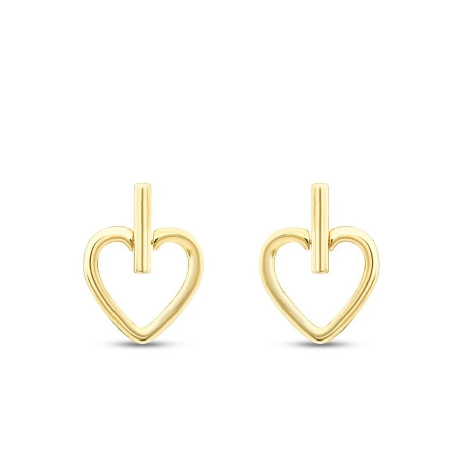 Altın Kalp Şekilli Küpe - 2