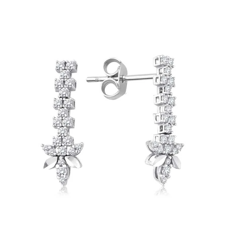 Altın Kelebek Taşlı Küpe - 1