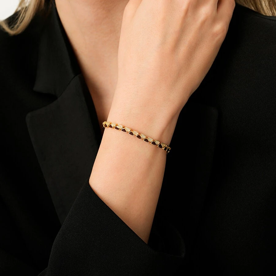 Altın Kızıl Kahve Mineli Taşlı Bileklik - 3