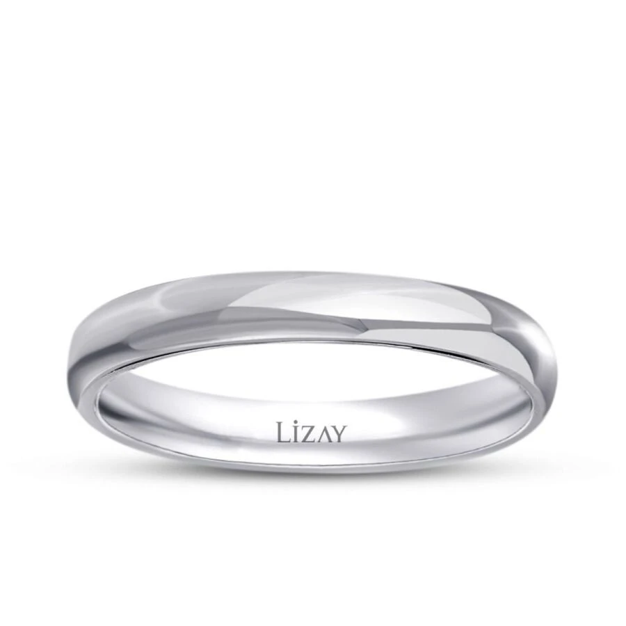 Altın Klasik Beyaz Alyans - 1