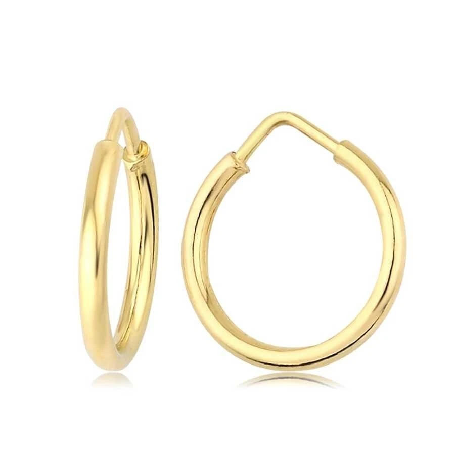 Altın Klips Detaylı Halka Küpe - 1