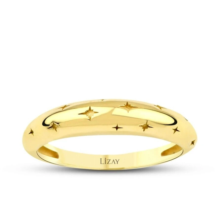 Altın Kuzey Yıldızı Trend Yüzük - 1