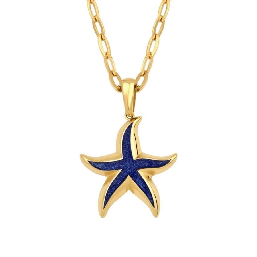 Altın Mavi Deniz Yıldızı Kolye - 2