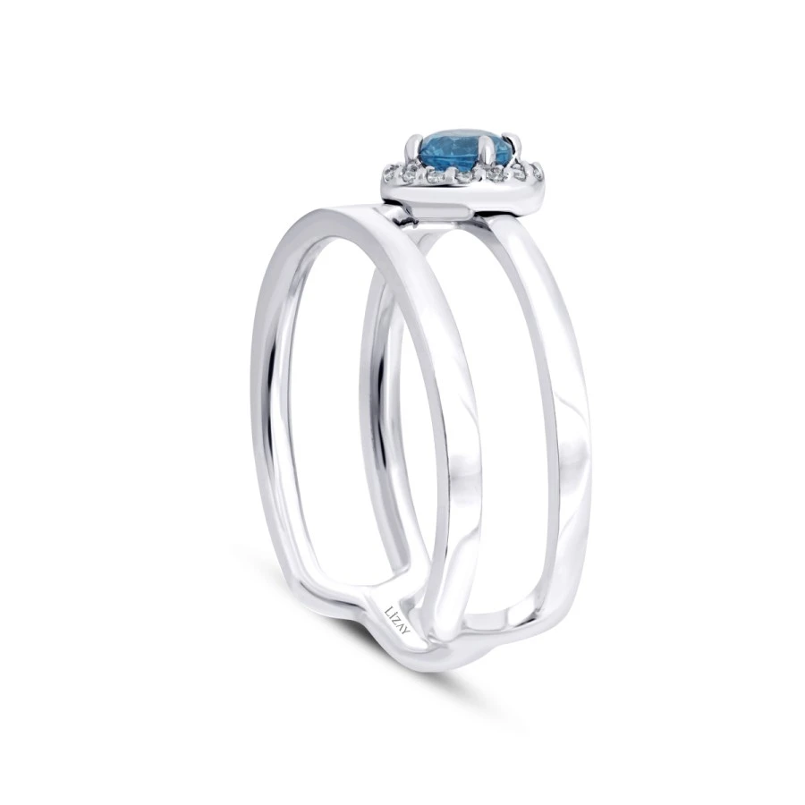 Altın Mavi Taşlı Yüzük - 2