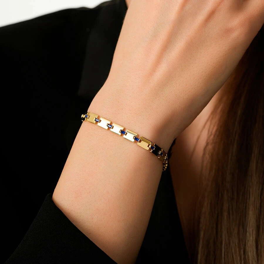 Altın Mineli Dikdörtgen Bileklik - 3