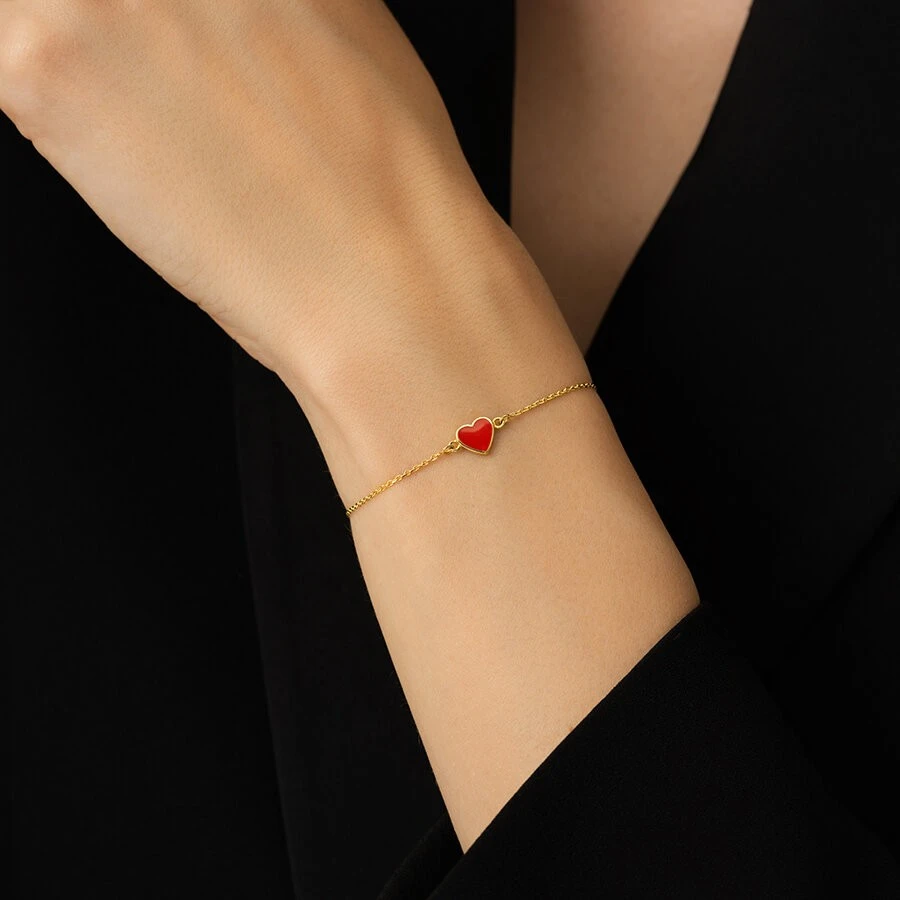 Altın Mineli Kalp Bileklik - 3