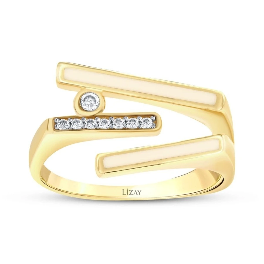 Altın Mineli Taşlı Yüzük - 1