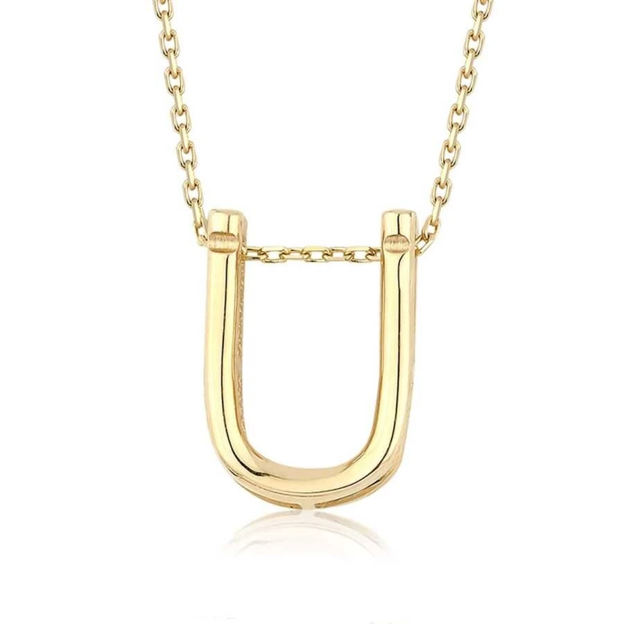 Altın Modern Harf Kolye - 5