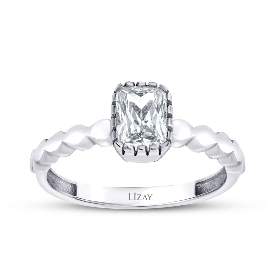 Altın Modern Kesim Taşlı Yüzük - 1