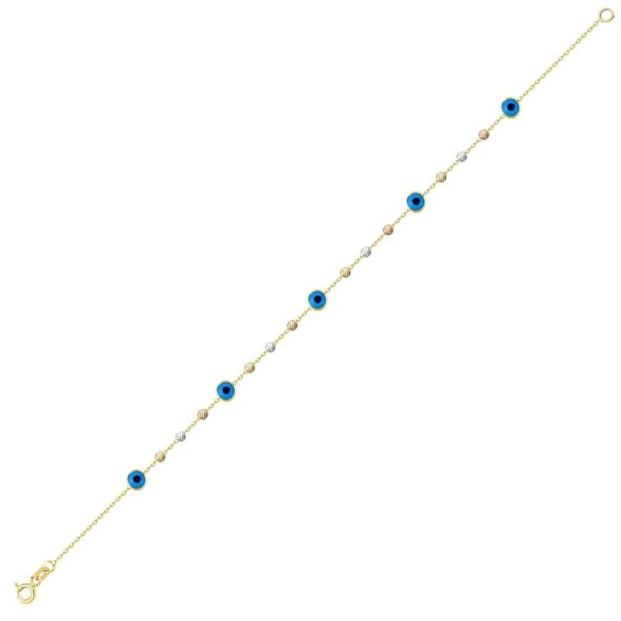 Altın Nazar Boncuklu Top Bileklik - 1