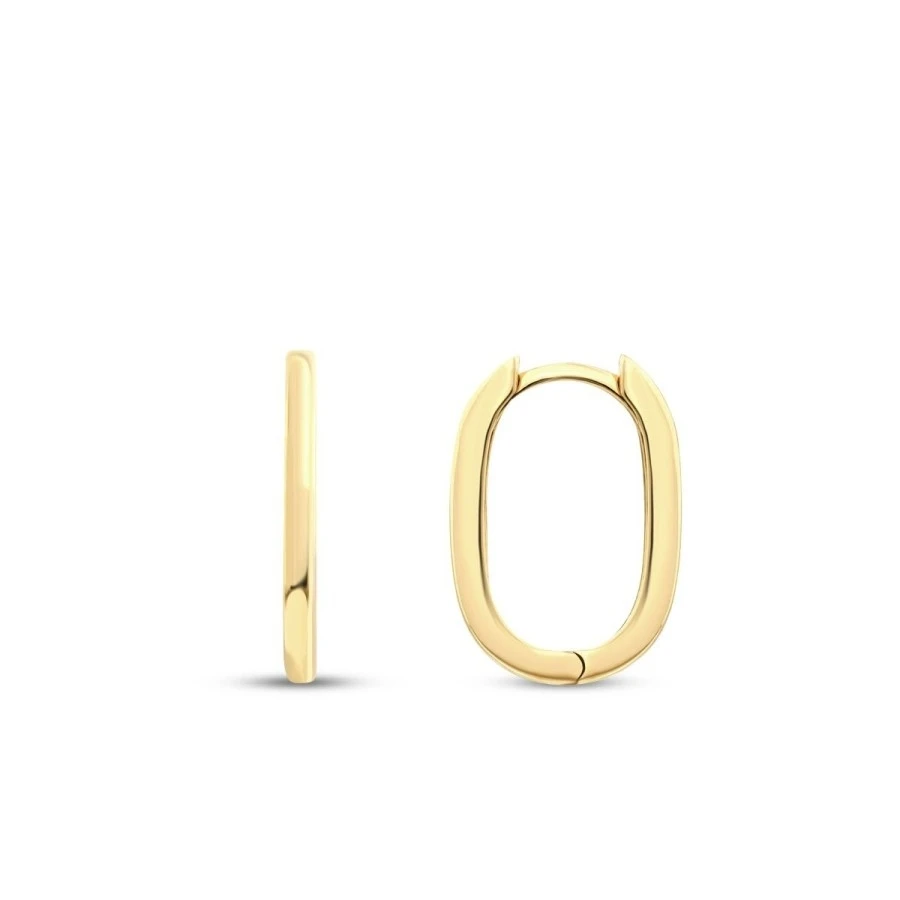 Altın Oval İnce Küpe - 1