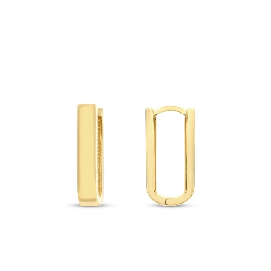 Altın Oval Küpe - 1