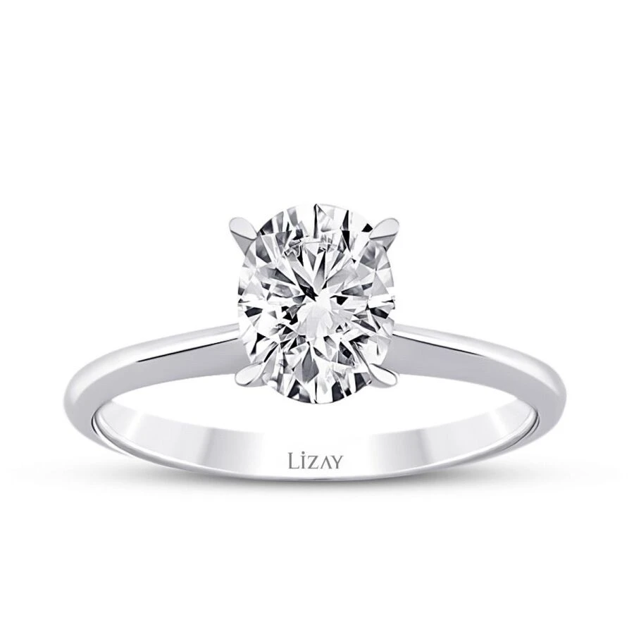 Altın Oval Tektaş Yüzük - 1