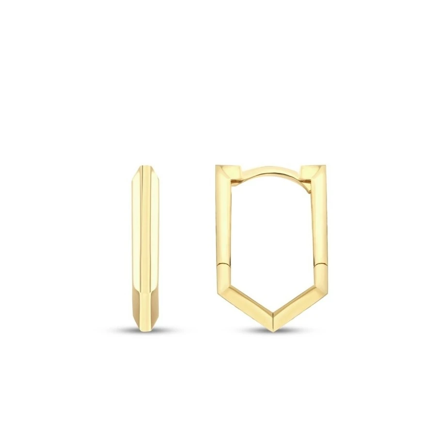 Altın Oval Üçgen Küpe - 1