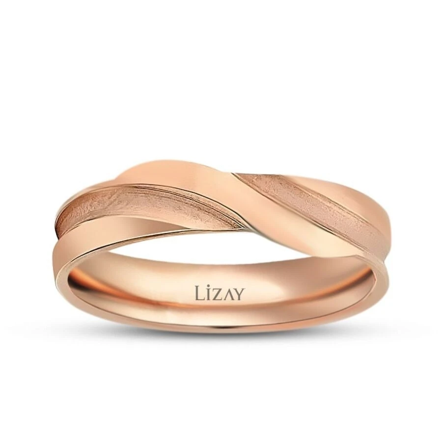 Altın Rose Bombeli Alyans - 1